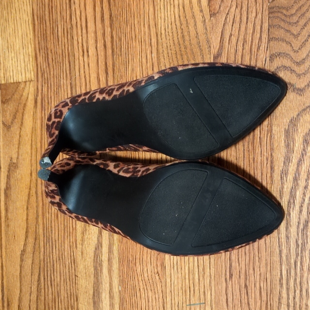 LC Lauren Conrad Animal Print Suede Heels 7 Medium - Picture 4 of 4